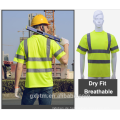 EN 20471 Rundhalsausschnitt mit hoher Sichtbarkeit Hi Vis T-Shirts mit reflektierenden Streifen